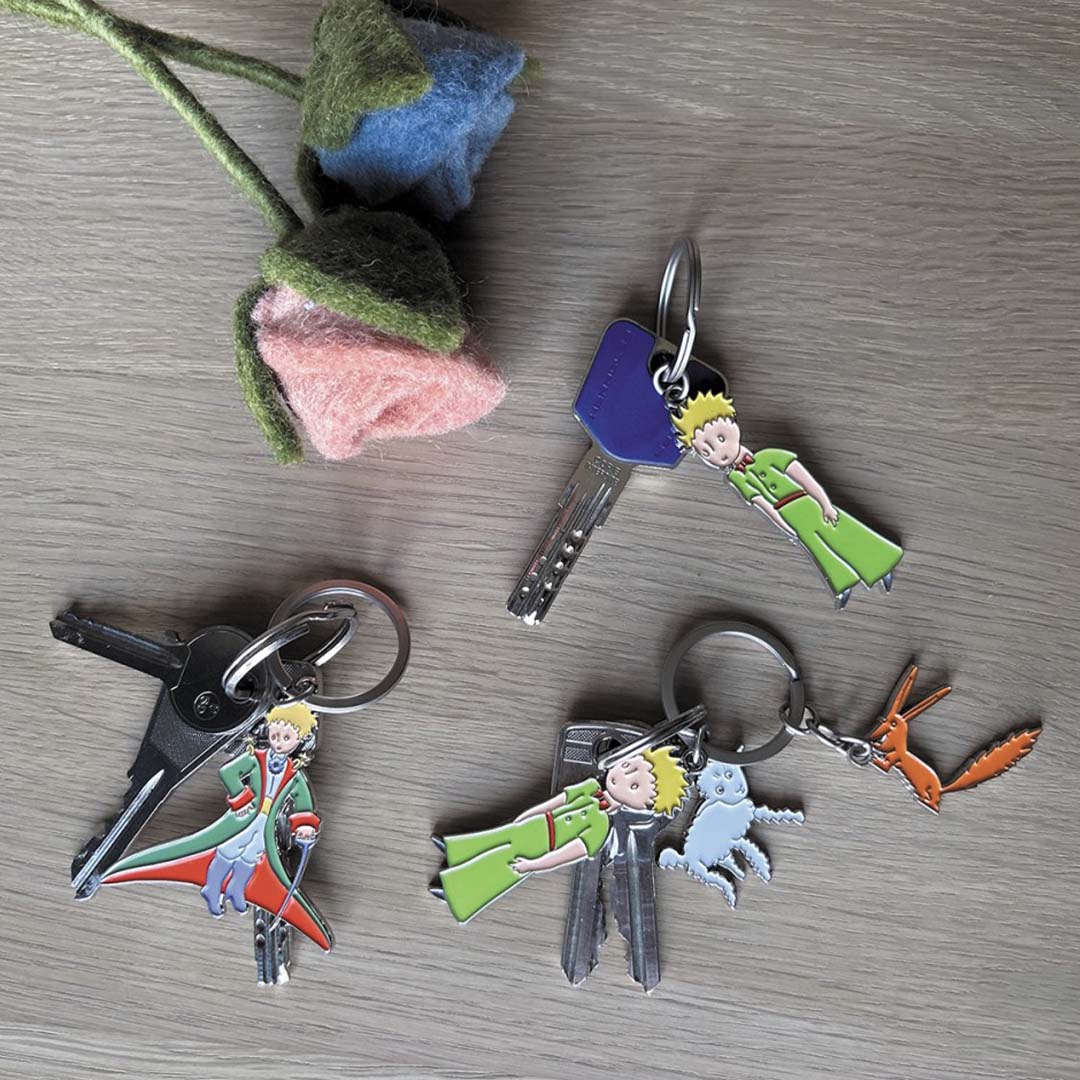 Petit jour sleutelhanger de kleine prins met vos en schaap