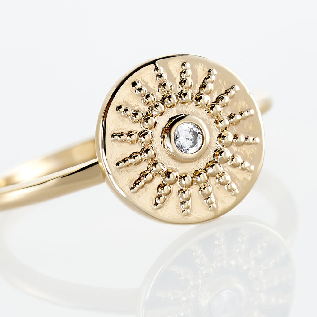 Bague Artea Plaqué Or Jaune Oxyde De Zirconium
