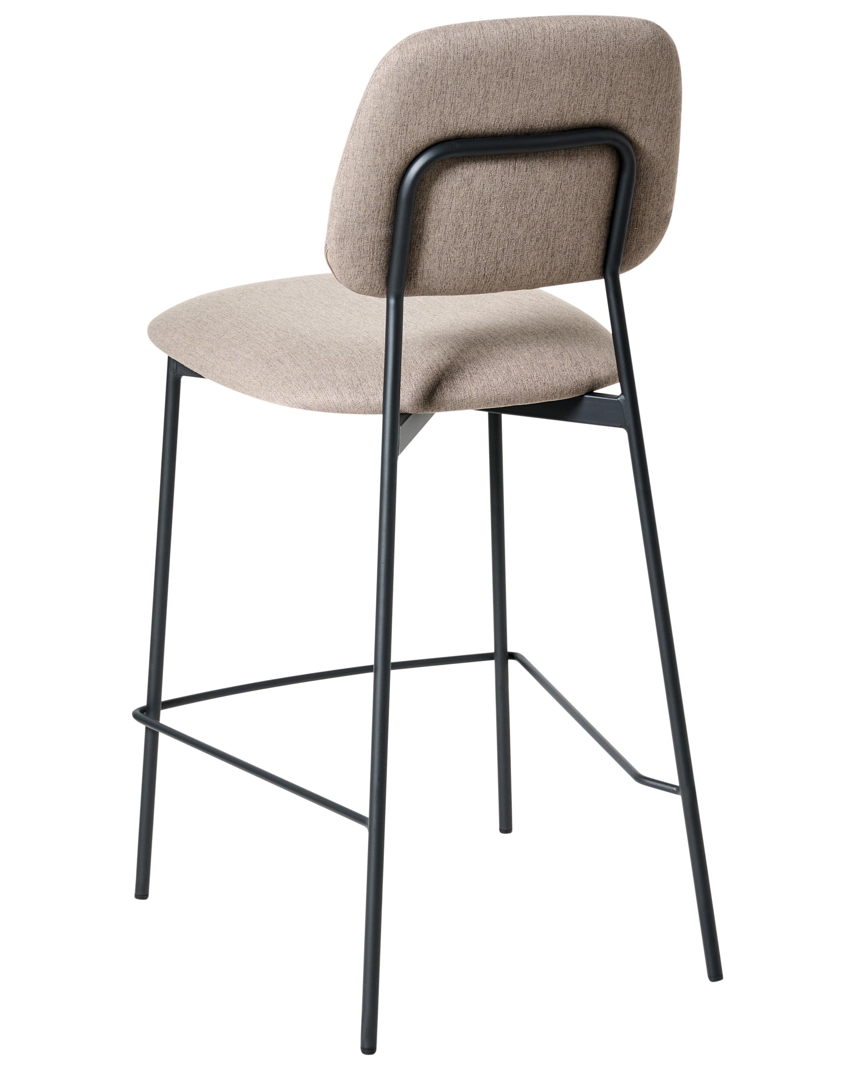 Set van 2 barstoelen DUETTE Kunstlinnen Taupe