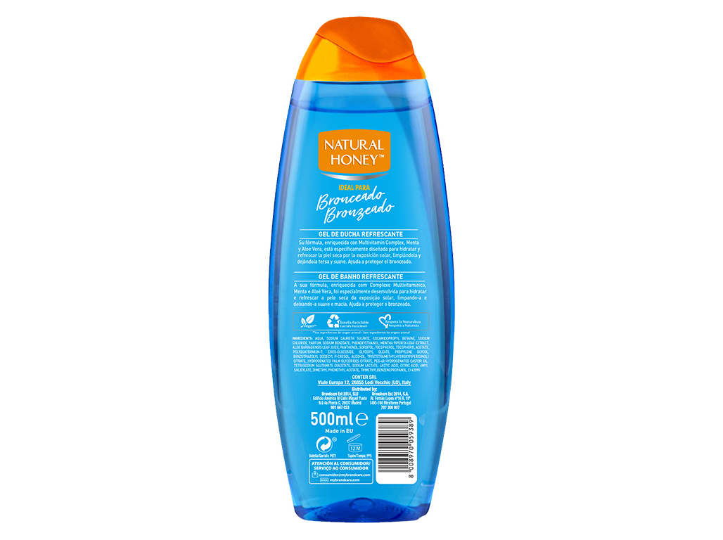 GEL DE BANHO NATURAL HONEY BRONZEADO ALOÉ VERA 500 ML