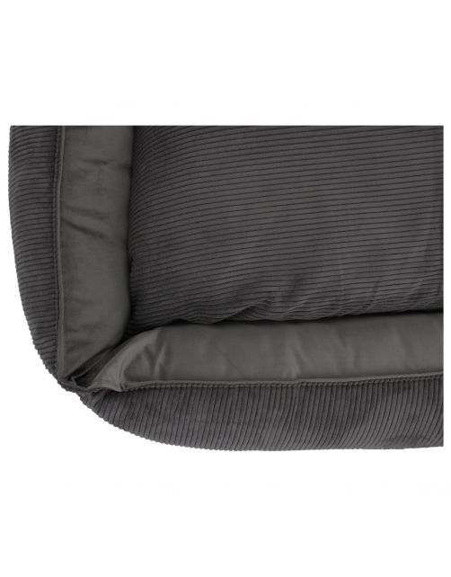 Wooff Cocoon Rib Velours Antraciet - Hondenmand