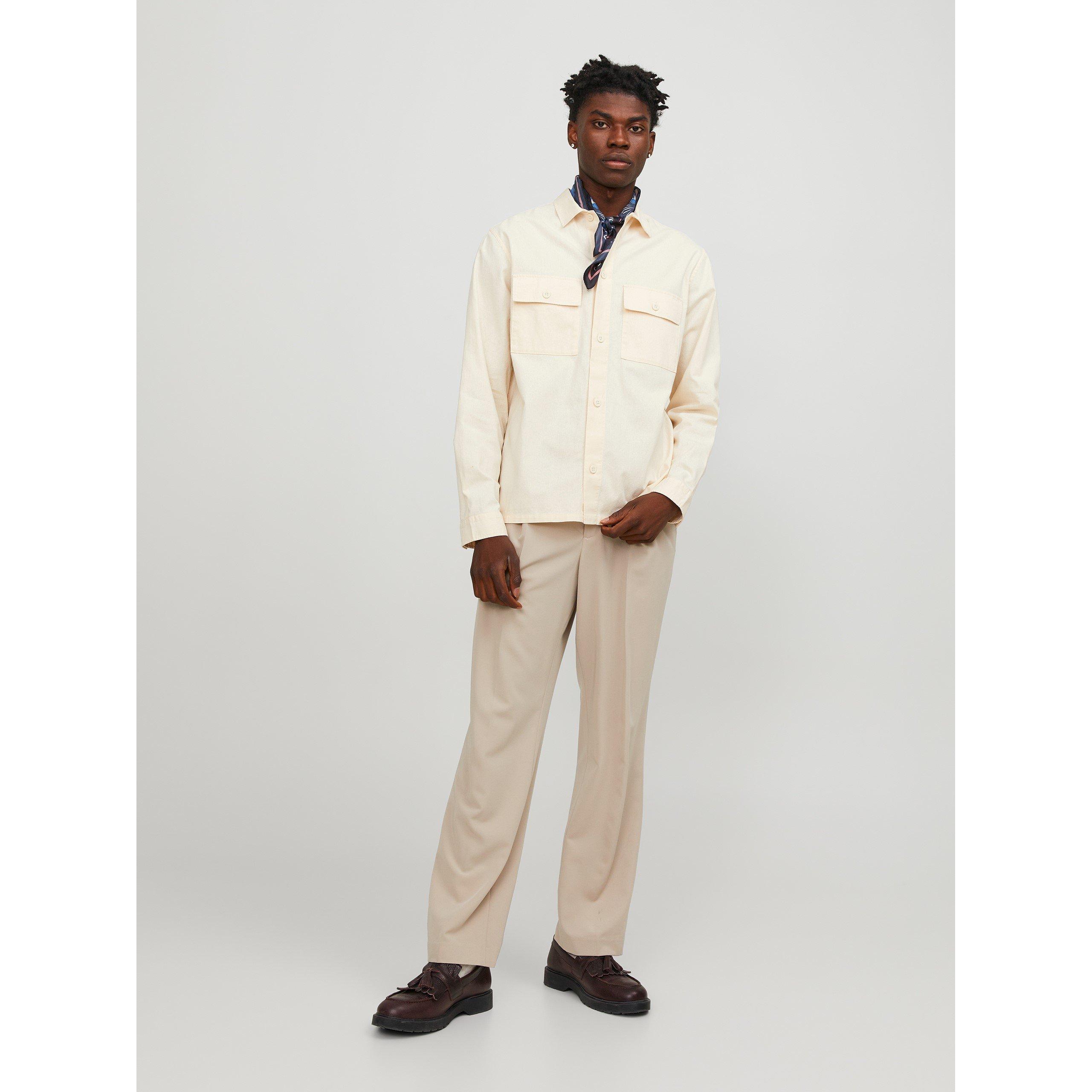 Jack and Jones Venice Linen Blend Long Sleeve Overshirt