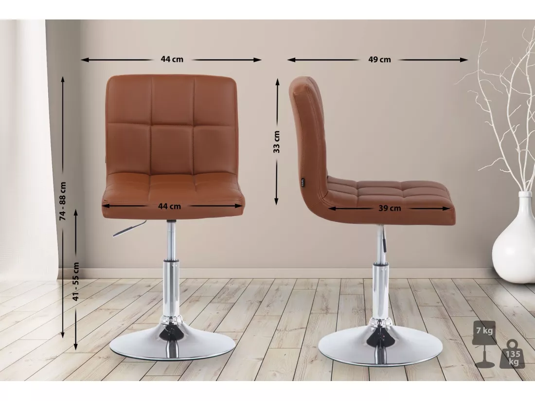 Chaise gondole - Similicuir & Noir - Marron clair - Palma V2