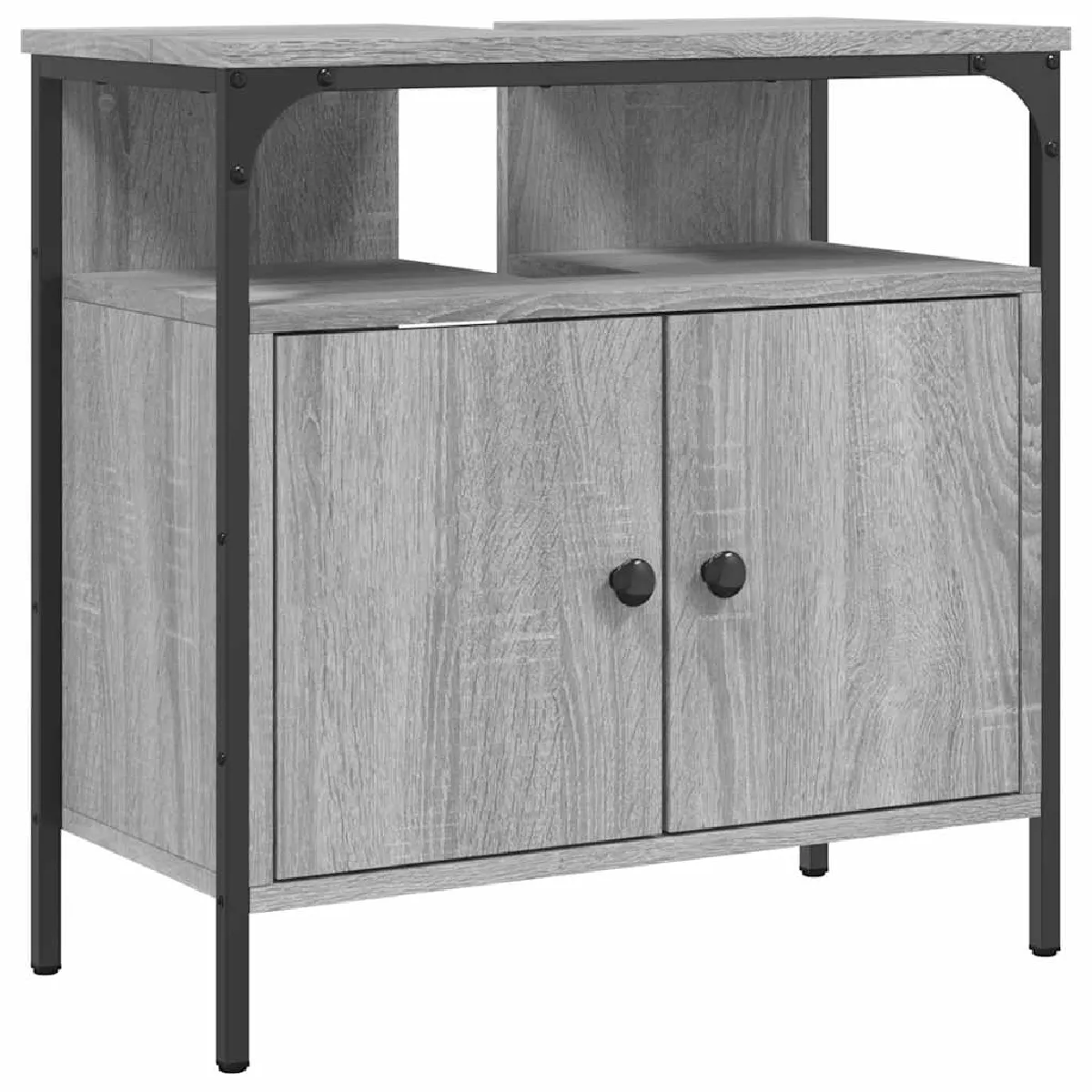 vidaXL Armoire lavabo sonoma gris