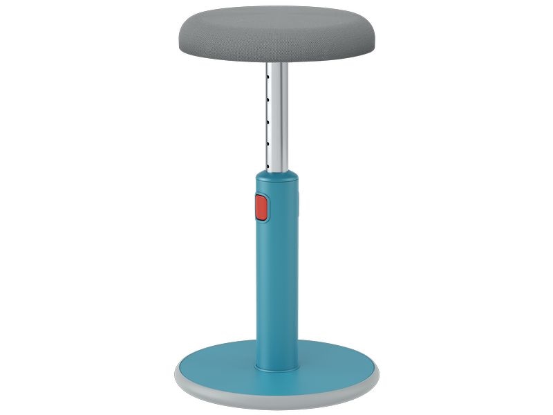 Leitz Ergo Cosy Active Sitz und Stehhocker Blau Höhenverstellbarer, ergonomischer Hocker zum Sitzen und Stehen für eine verbesserte Muskelaktivität und bessere Körperhaltung
