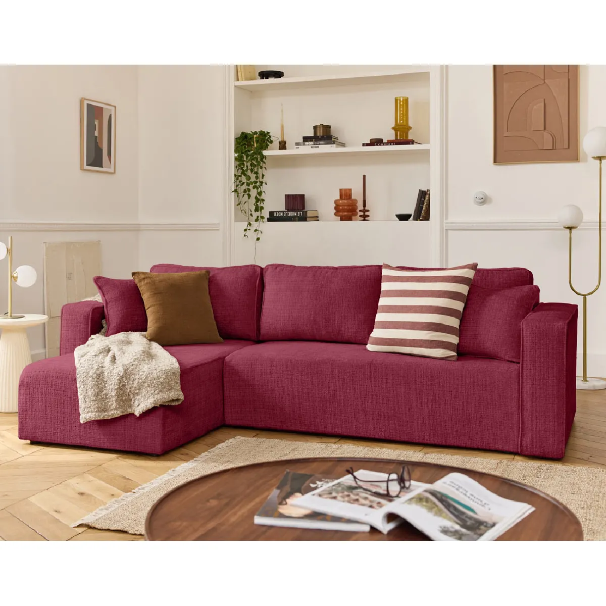 BestMobilier Housse pour canapé Topaze Velours - Prune