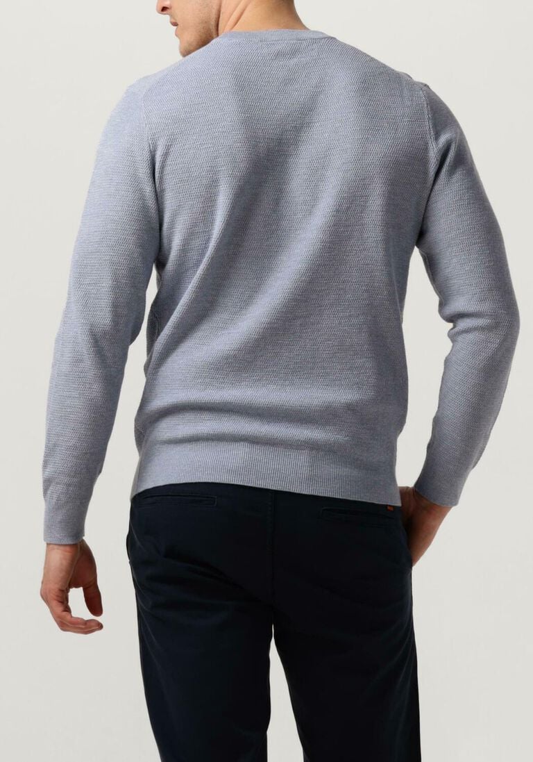 lichtblauwe profuomo trui structure crew neck