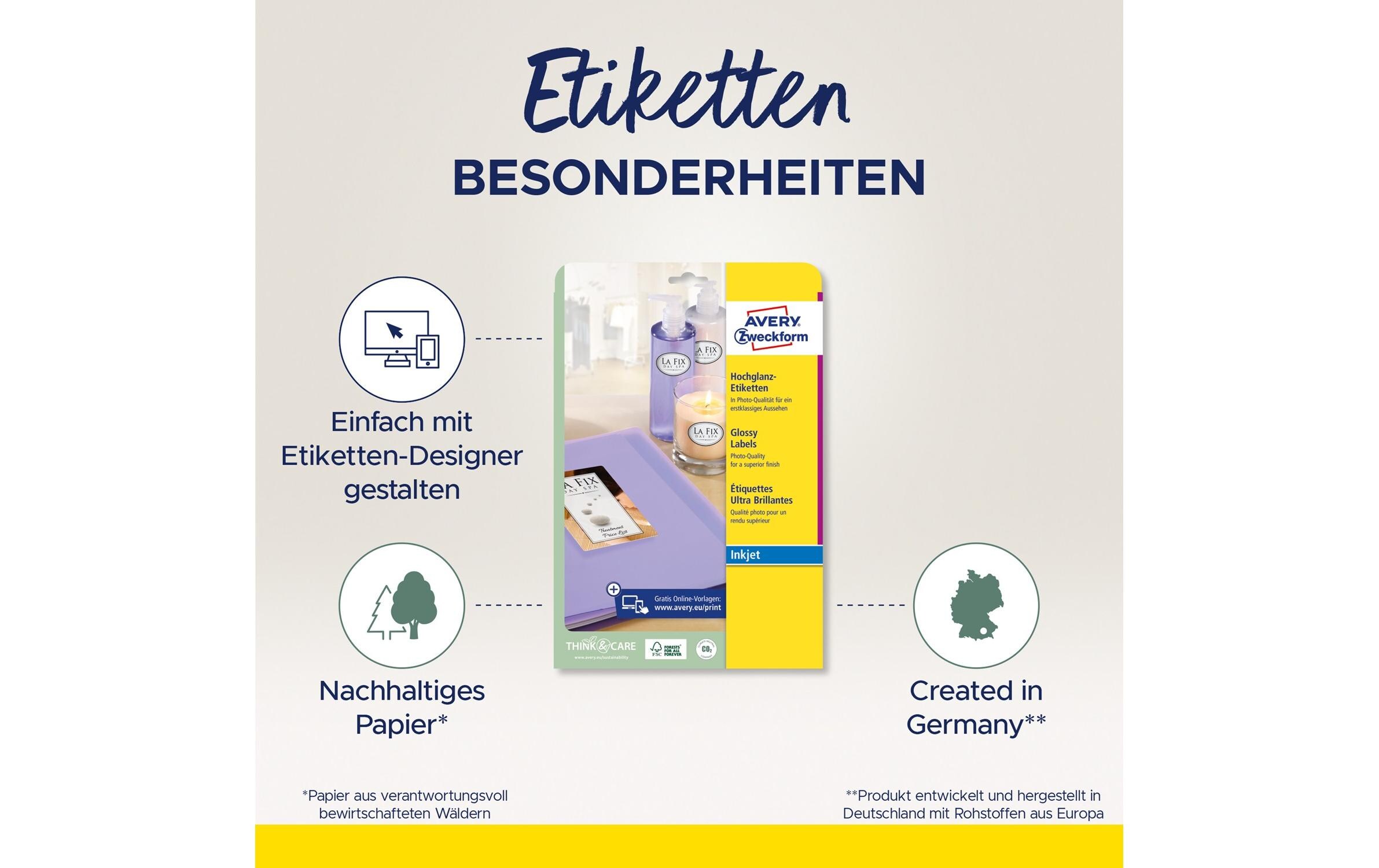 Vielzweck-Etiketten 88.9 x 63.5 mm, 10 BlattUmweltfreundliche Etiketten