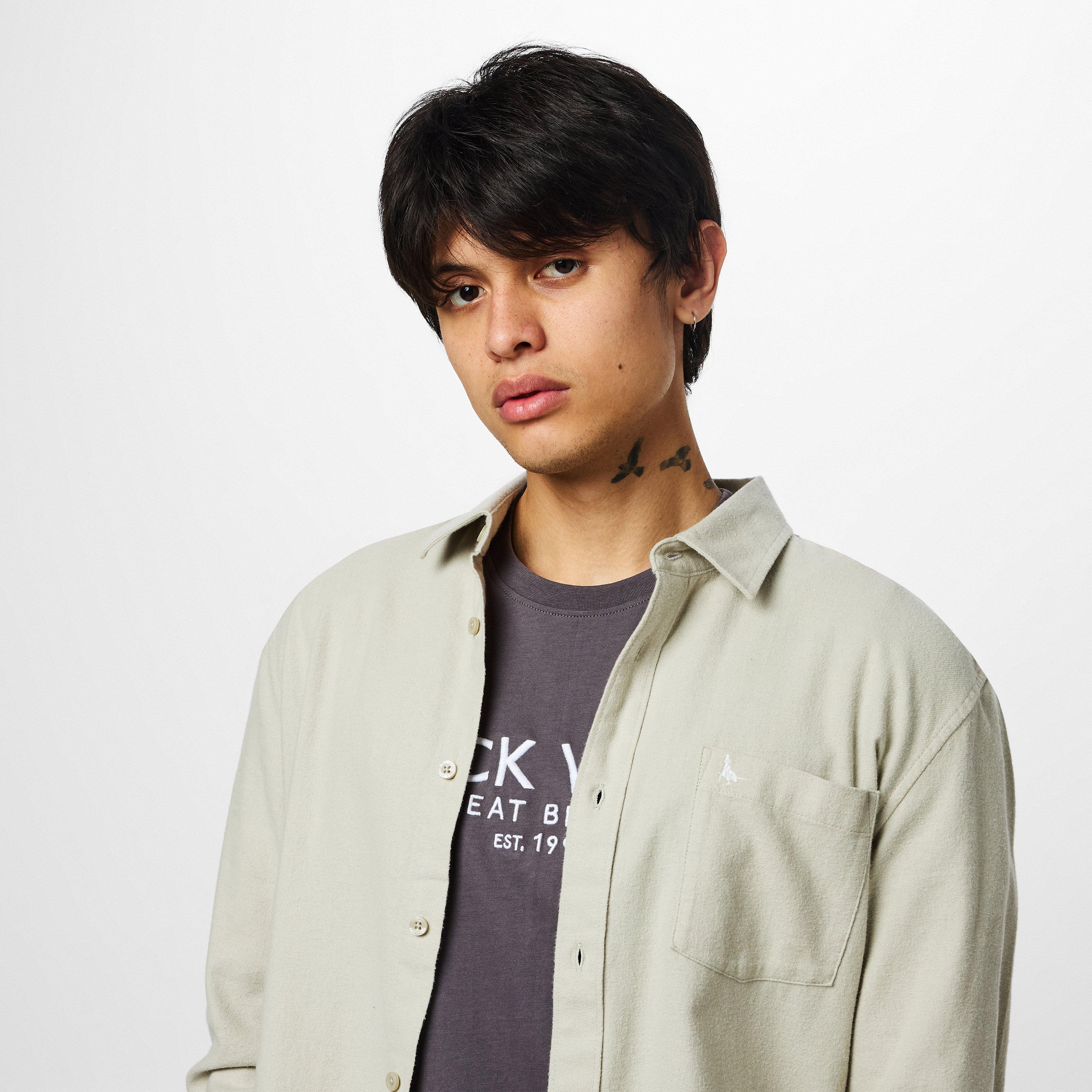 Jack Wills JW Plain Flannel Shirt Mens