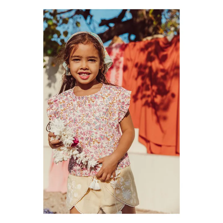 Louise Misha T-Shirt Fleuri Hermance | Ecru