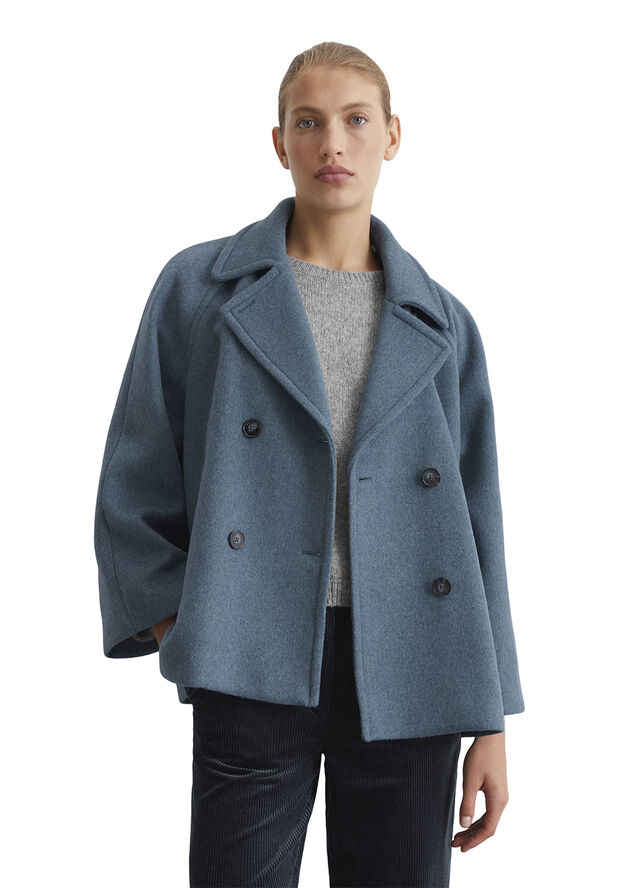 Marc O’Polo Wool cape, double breasted Hazy blue