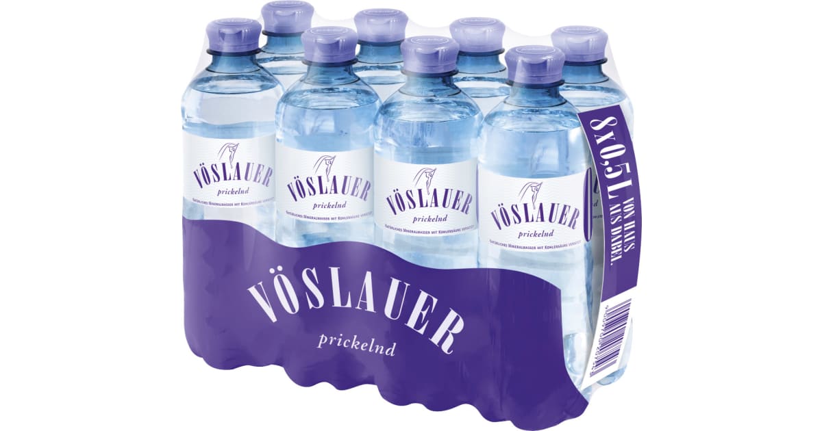 Vöslauer Mineralwasser prickelnd Tray 8x 0,5 Liter (Einweg)