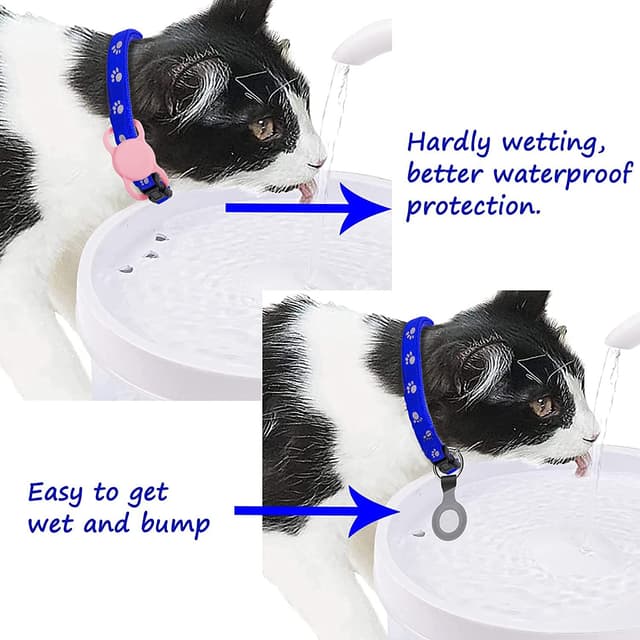 Apple AirTag holder til kat / hund halskæde silikone Mørkeblå