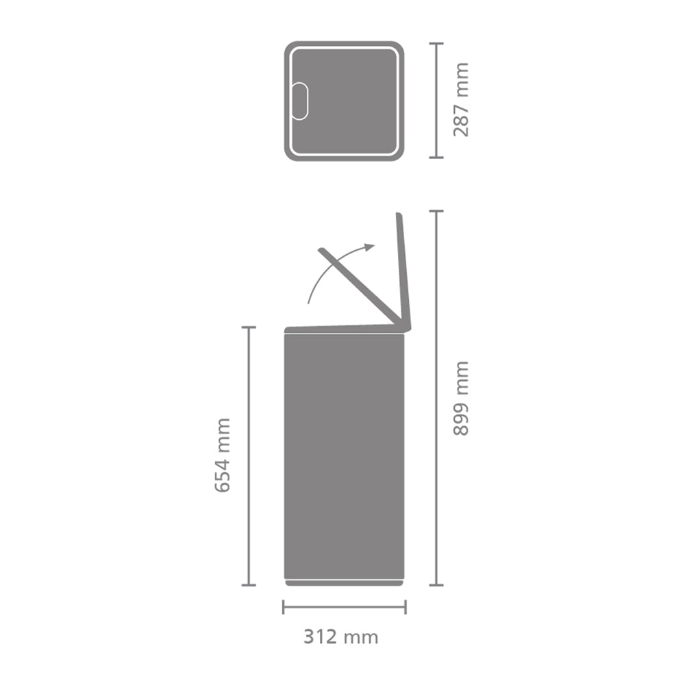 Brabantia Bo Touch Bin Prullenbak 30 L - Matt Black