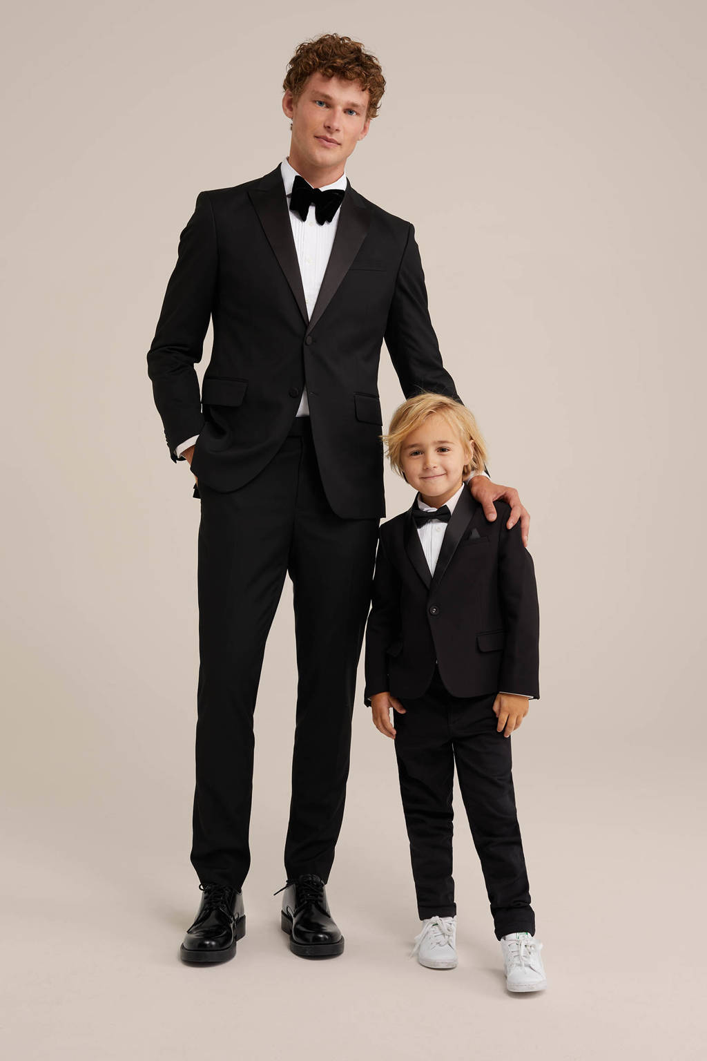 WE Fashion overhemd met vlinderstrik - wit/zwart