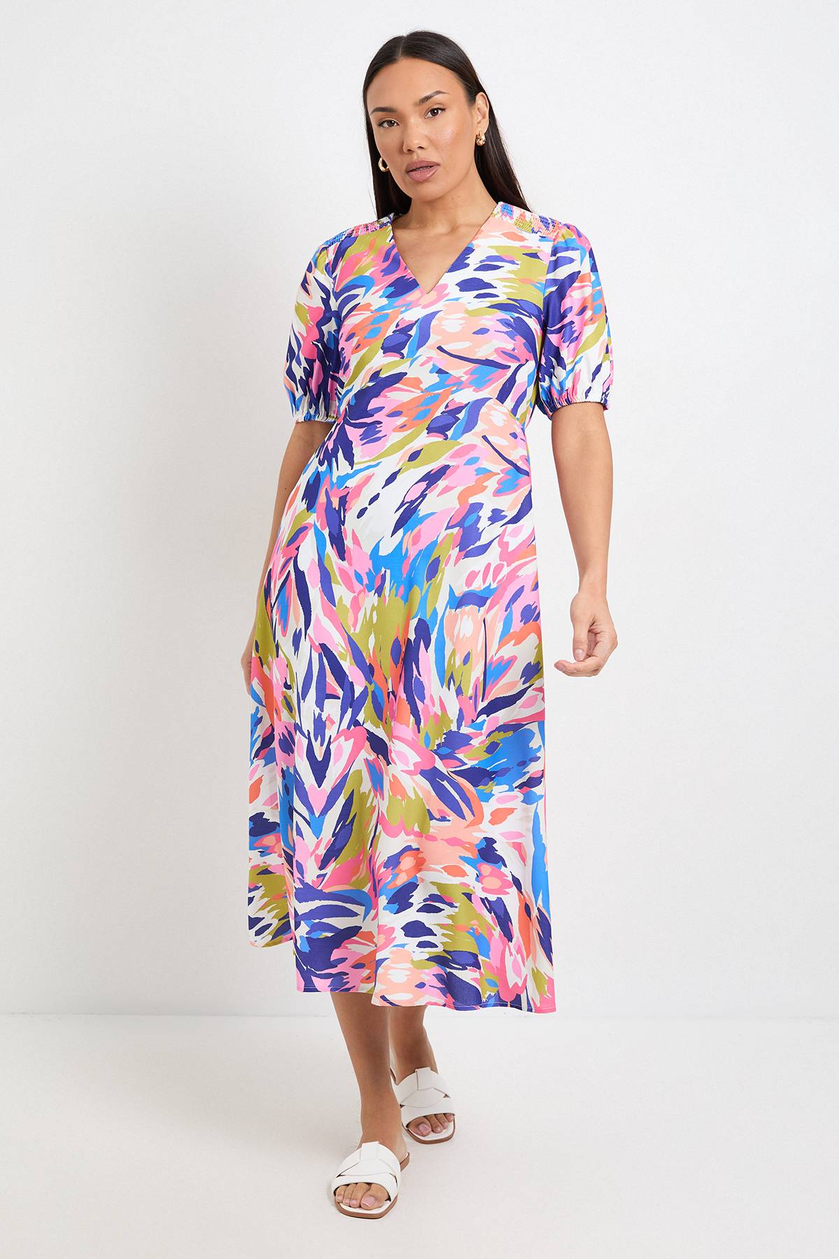 Wallis Robe D'été Abstraite Longueur Thé