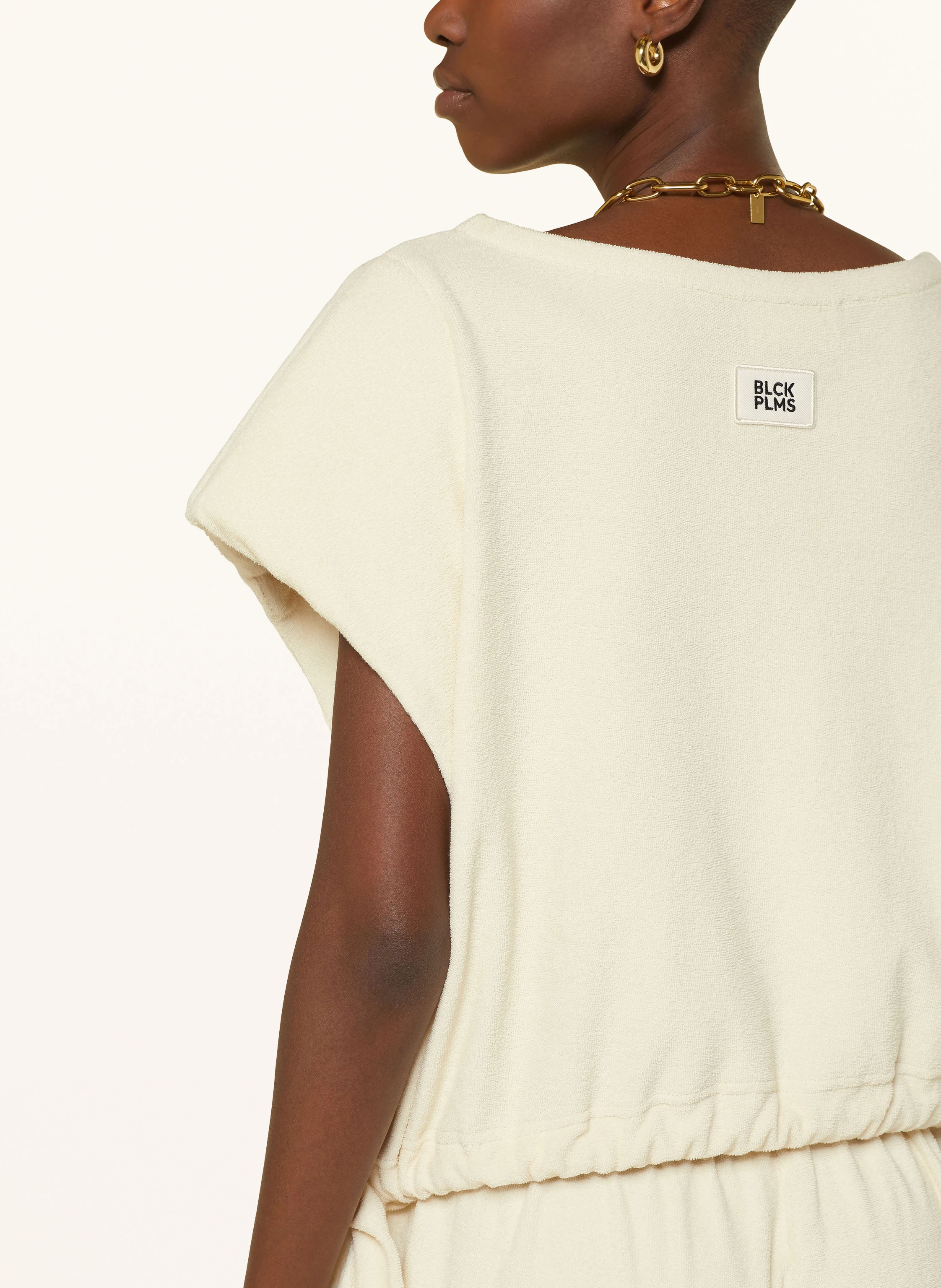 black palms Cropped-Shirt aus Frottee