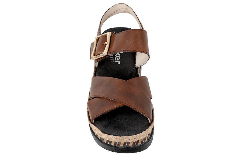 RIEKER SANDAL I BRUNT GLAT SKIND