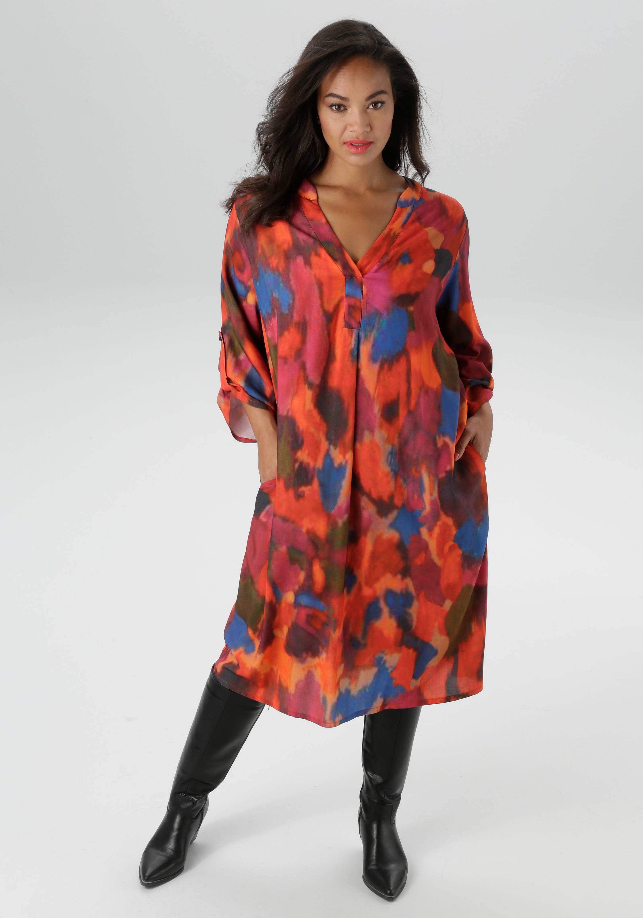 Aniston PLUS Druckkleid extravaganter, grafischer Druck - NEUE KOLLEKTION