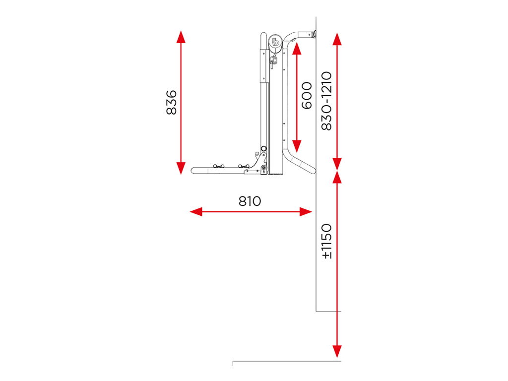 BR-Systems Short elektrische lift fietsendrager - short