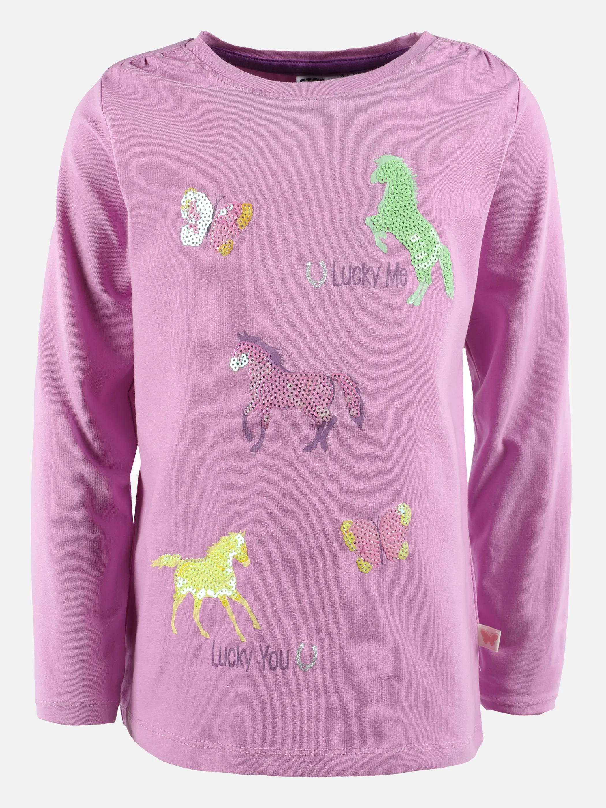 Mädchen Longshirt mit Paillettenprint