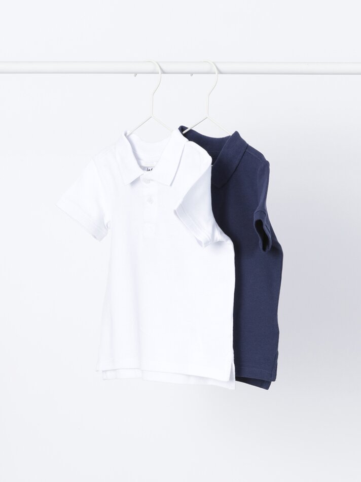 Conjunto com 2 camisas polo básicas - Azul-marinho