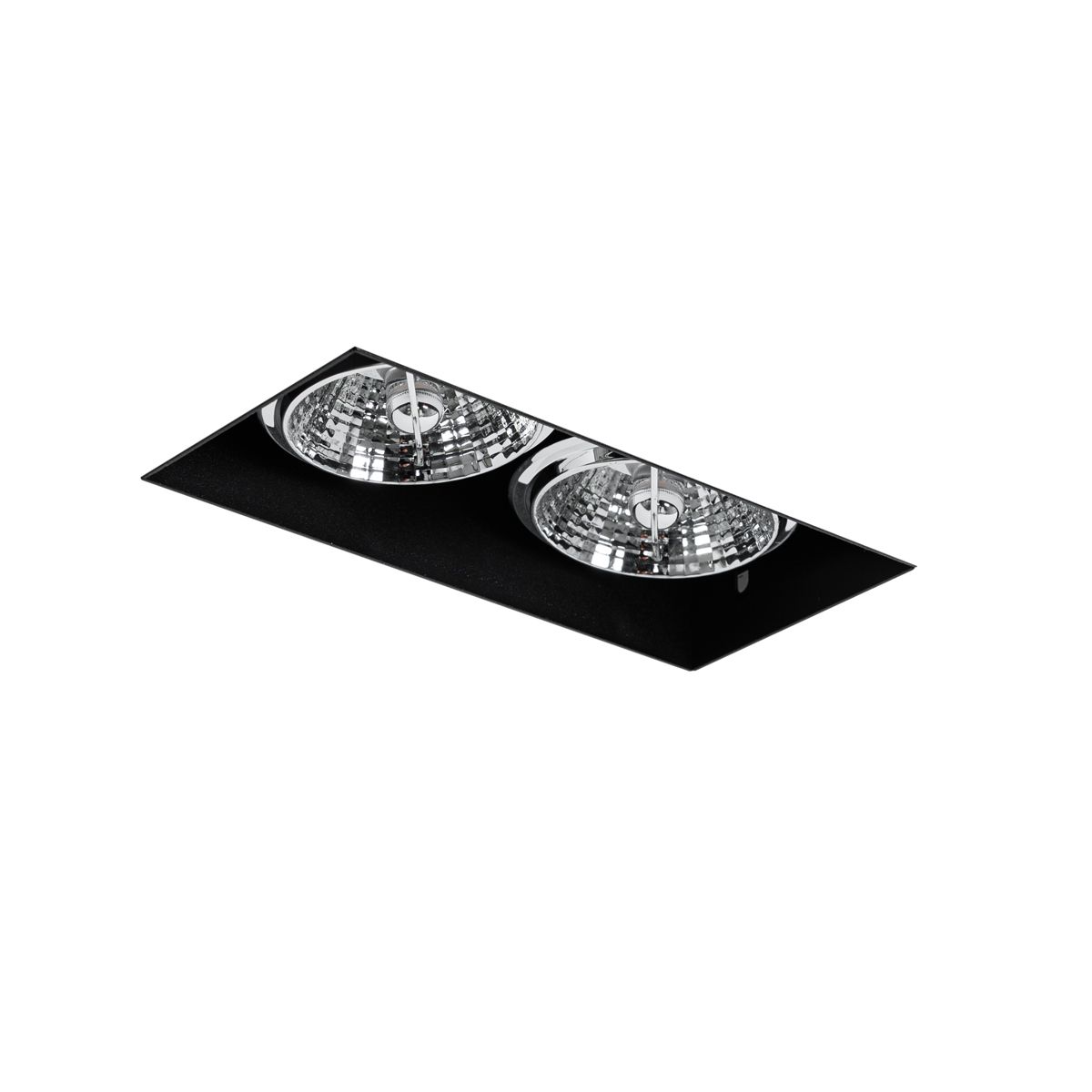 Moderne inbouwspot zwart GU10 AR70 trimless 2-lichts - Oneon