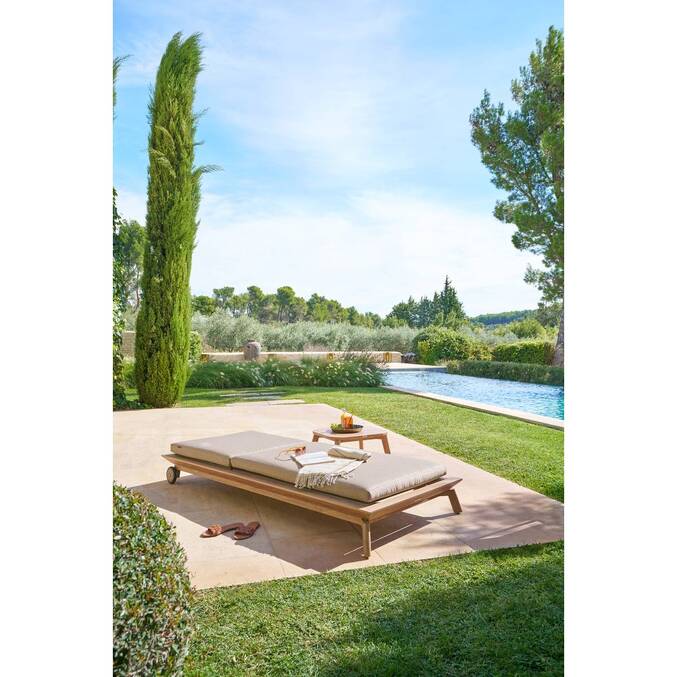 Table basse de jardin rectangulaire MANISSA Effet bois