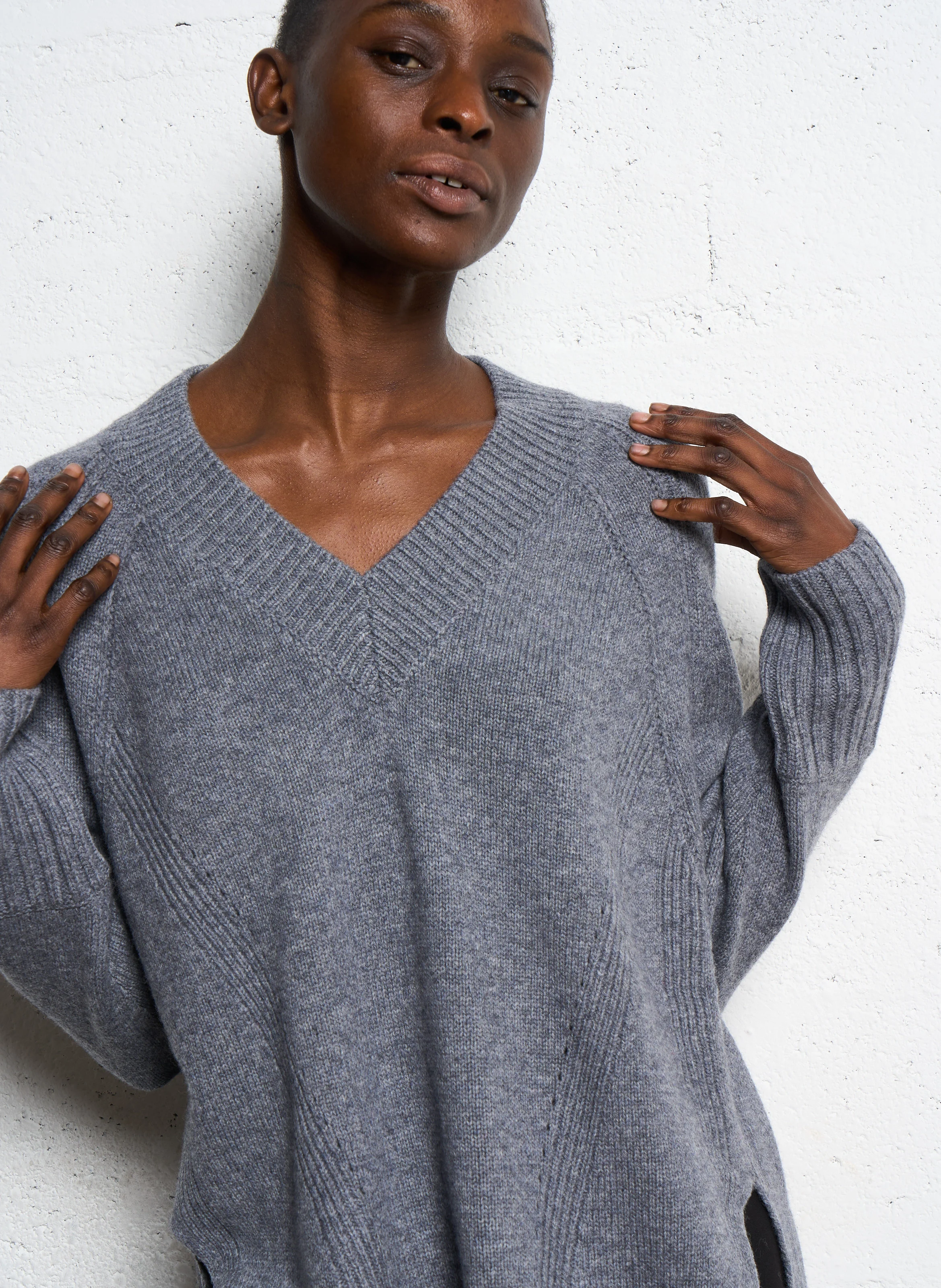ARRY - Pull col V en laine | Noir