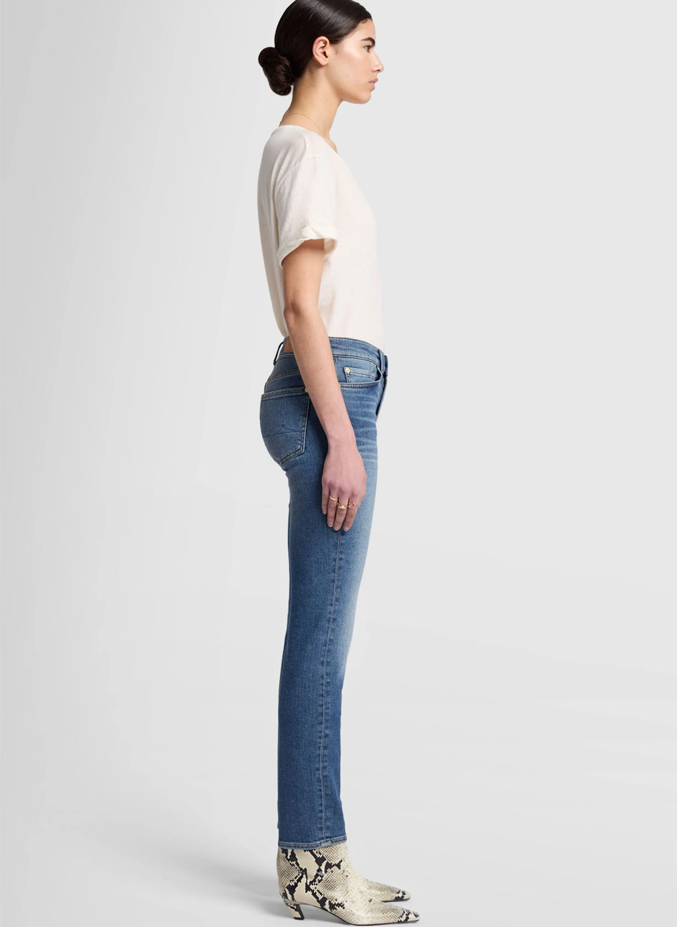 ROXANNE - Jean slim en coton mélangé | Bleu