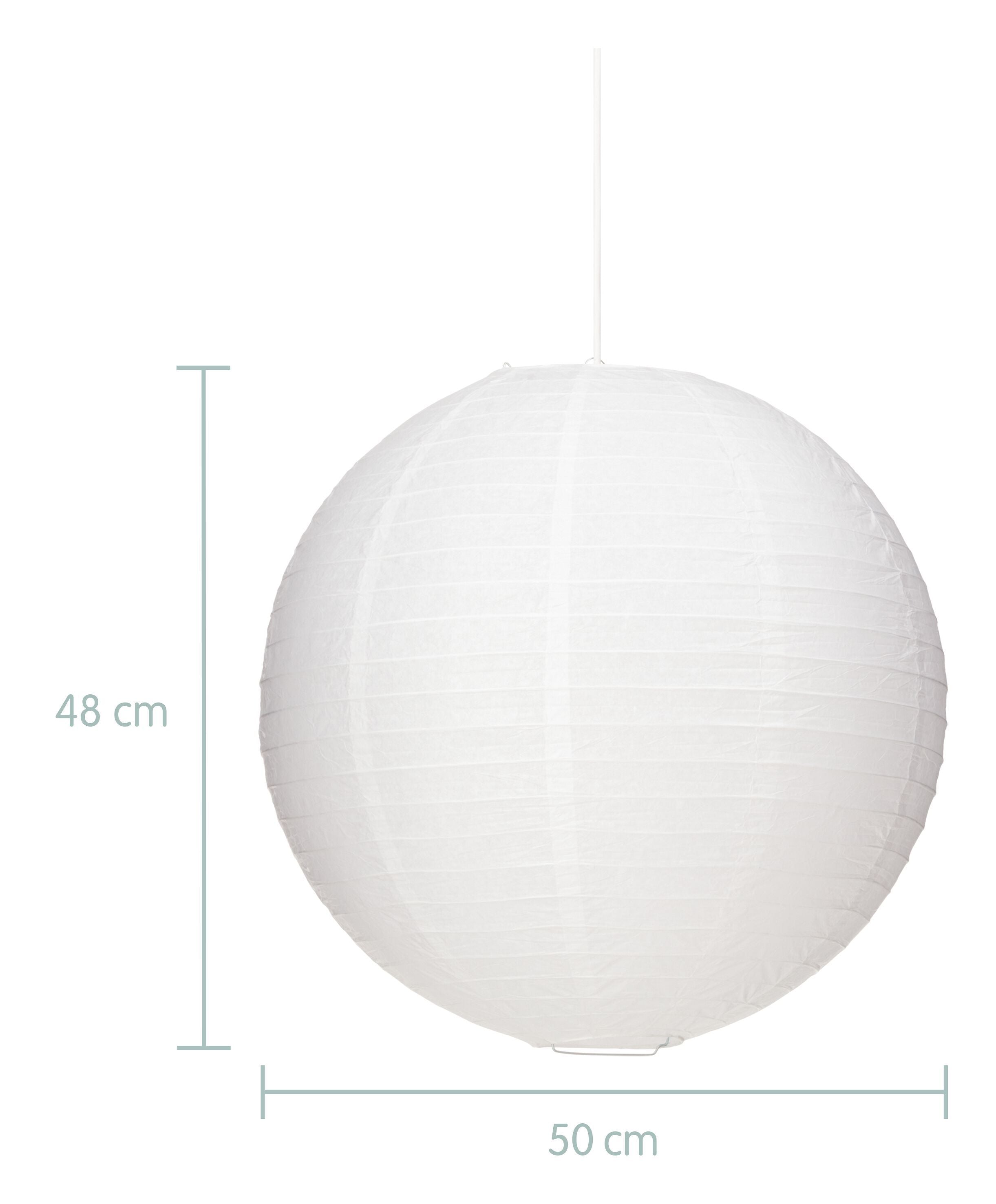 CHINA II Papierschirm - Weiss / B: 50.0 cm x T: 50.0 cm x H: 48.0 cm