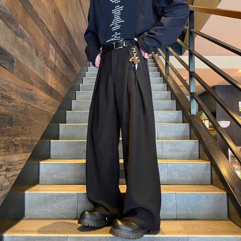 Bay Go Mall - Mid Rise Plain Pleated Straight Leg Dress Pants