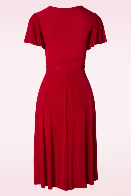 Vintage Chic for Topvintage Irene gekruiste swingjurk in rood