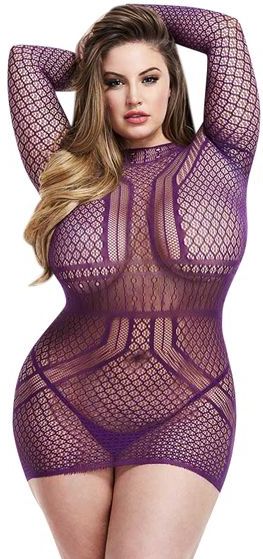 Long Sleeve Open Back Mini Jurkje - Paars