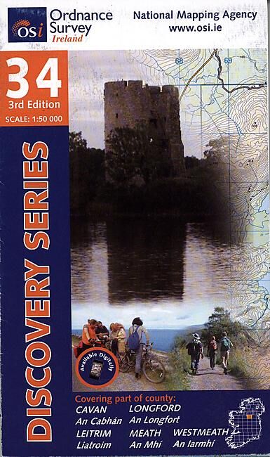 ORDNANCE SURVEY - 34 CAVAN LEITRIM IRLANDE 1 50 000