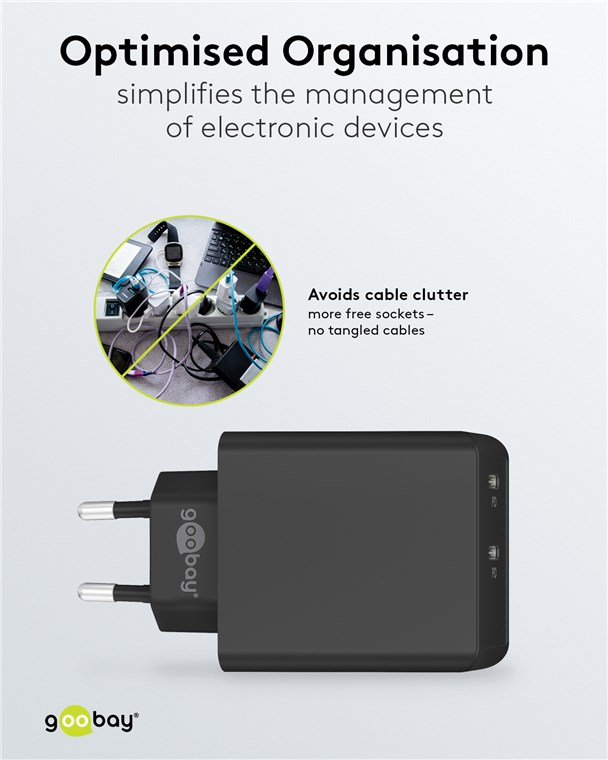 (36W/3A) Dual USB C Ladegerät Netzteil Power Delivery (61757) - Schwarz
