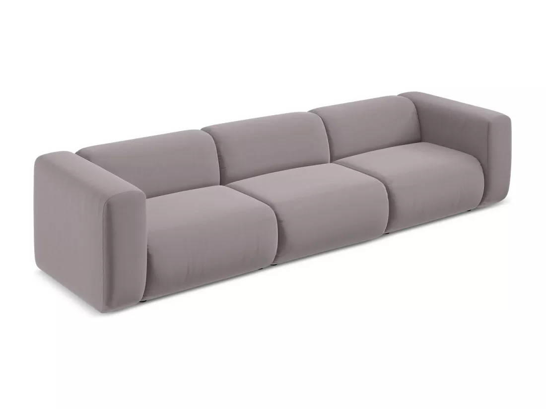 Canapé modulable 4 places en velours - lavande - EKAHI