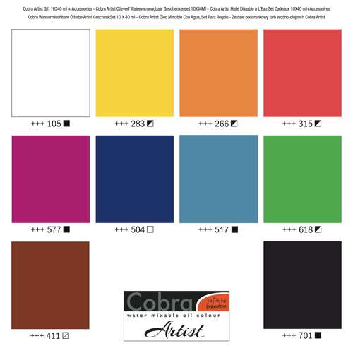 COBRA Artist wasservermalbare Ölfarben, 14-teiliges Geschenk-Set