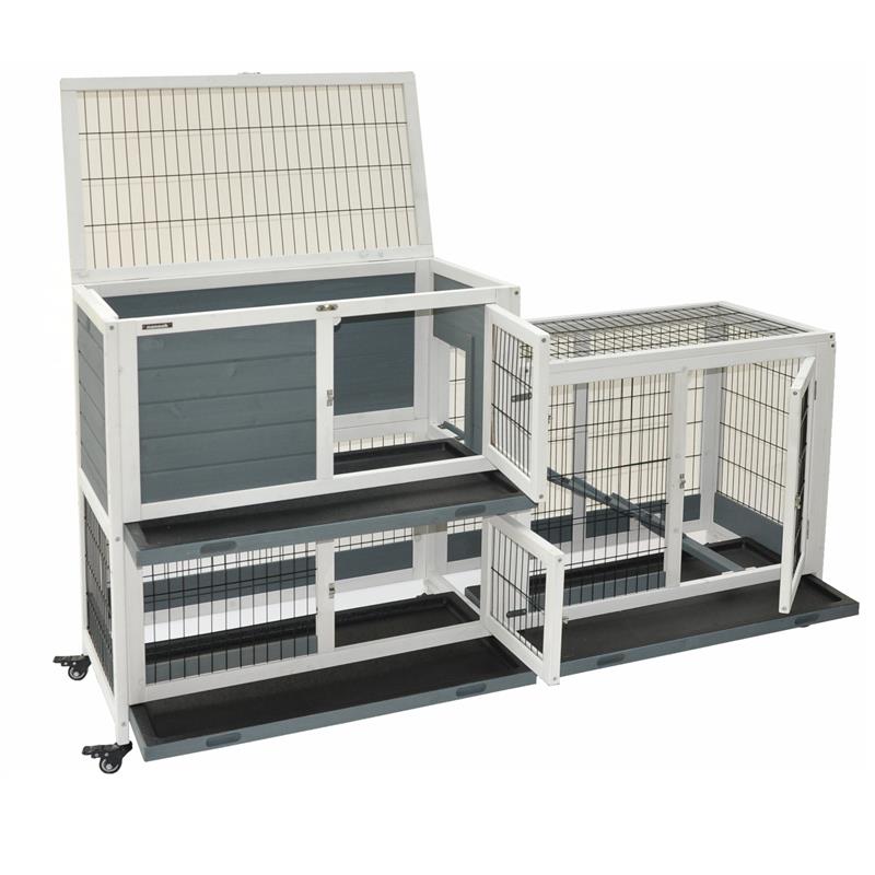 Nanook Indoor Kleintierstall Leo 146 x 89 cm grau