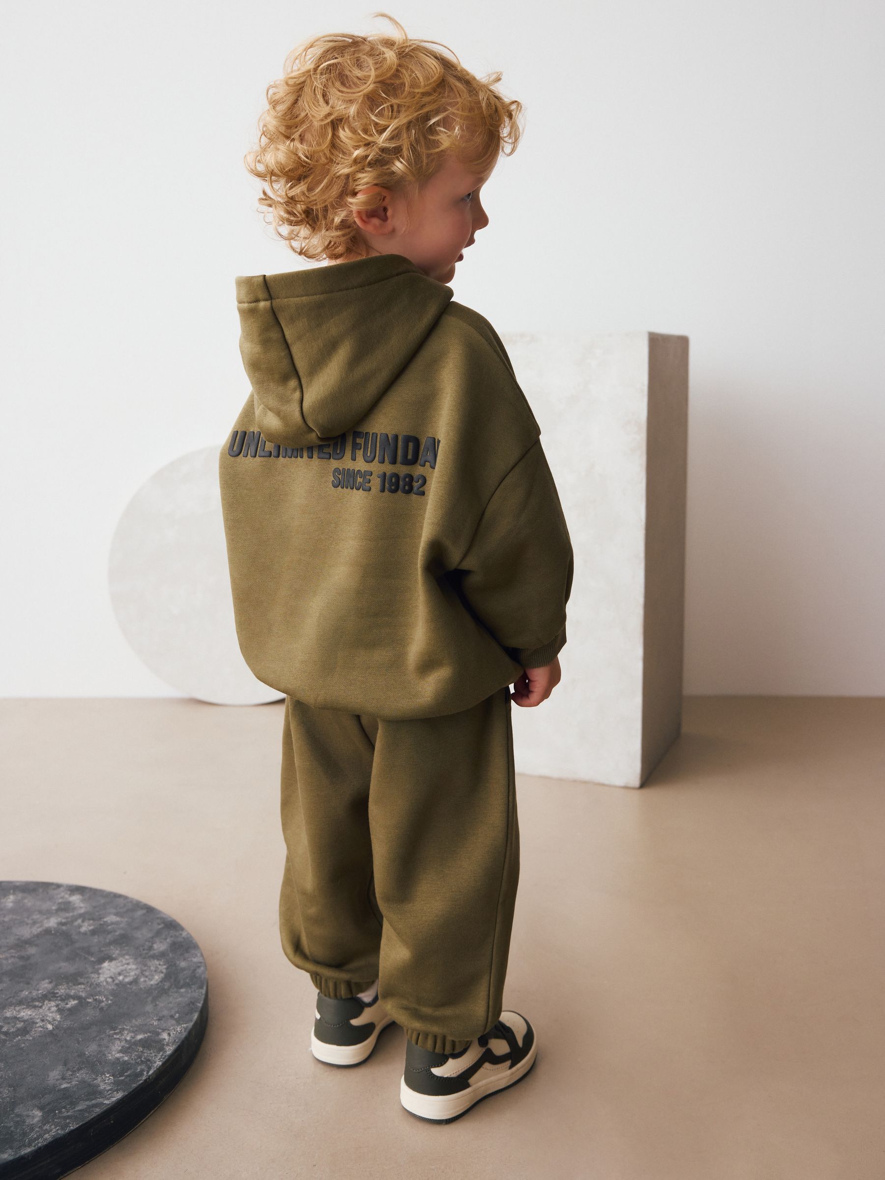 Kakigroen - Set met hoodie met slogan en joggingbroek (3mnd-7jr)