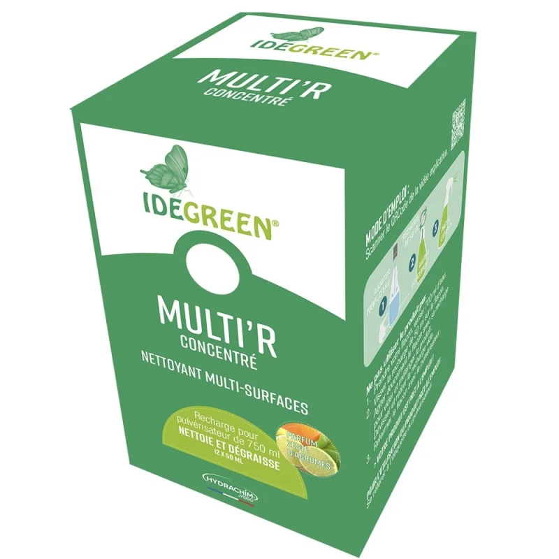 IDEGREEN - Multi'r - Recharge nettoyant multi-usages - Cap's - 50ml - x12