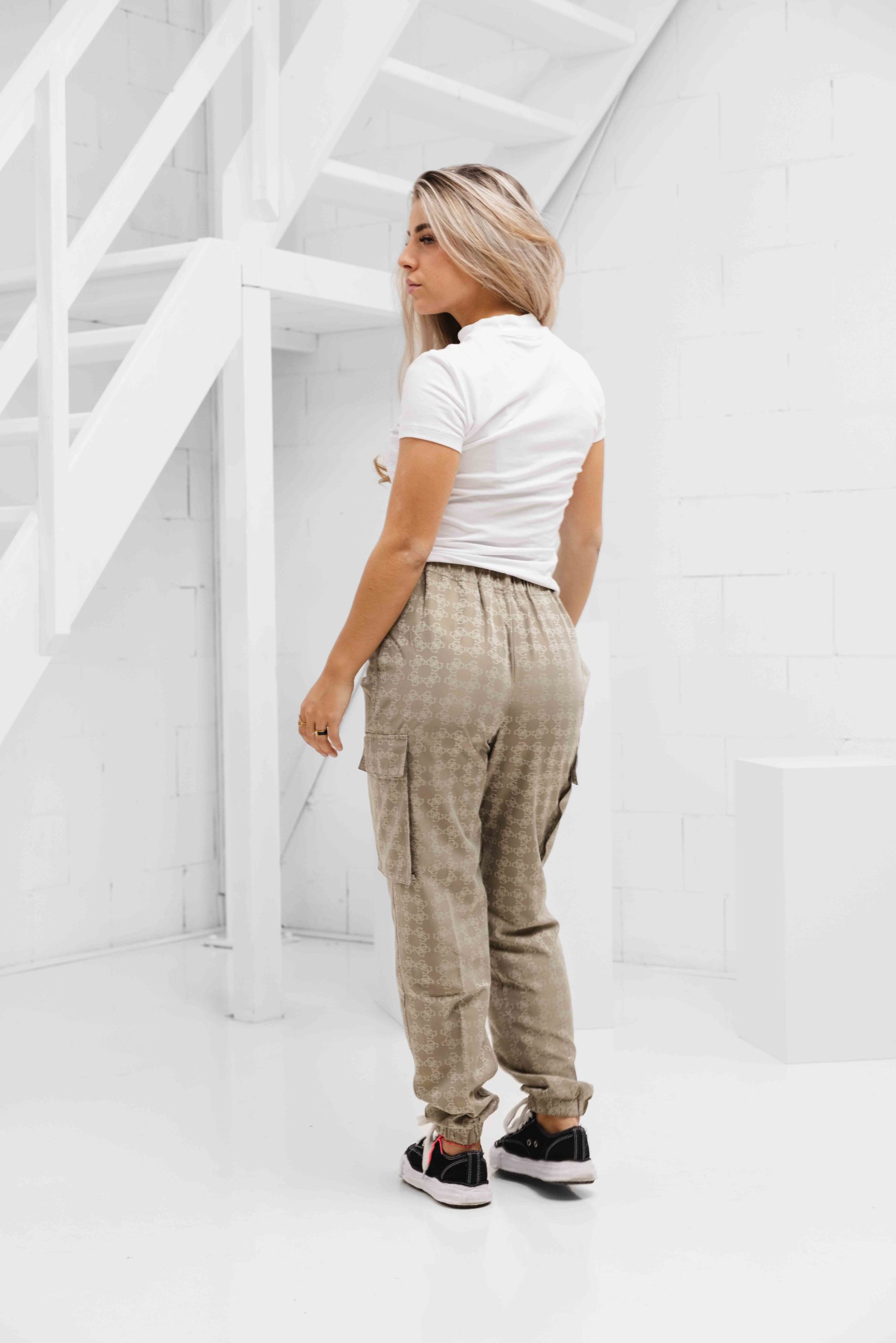 Guess 4G-Logo Cargo Broek Dames Groen