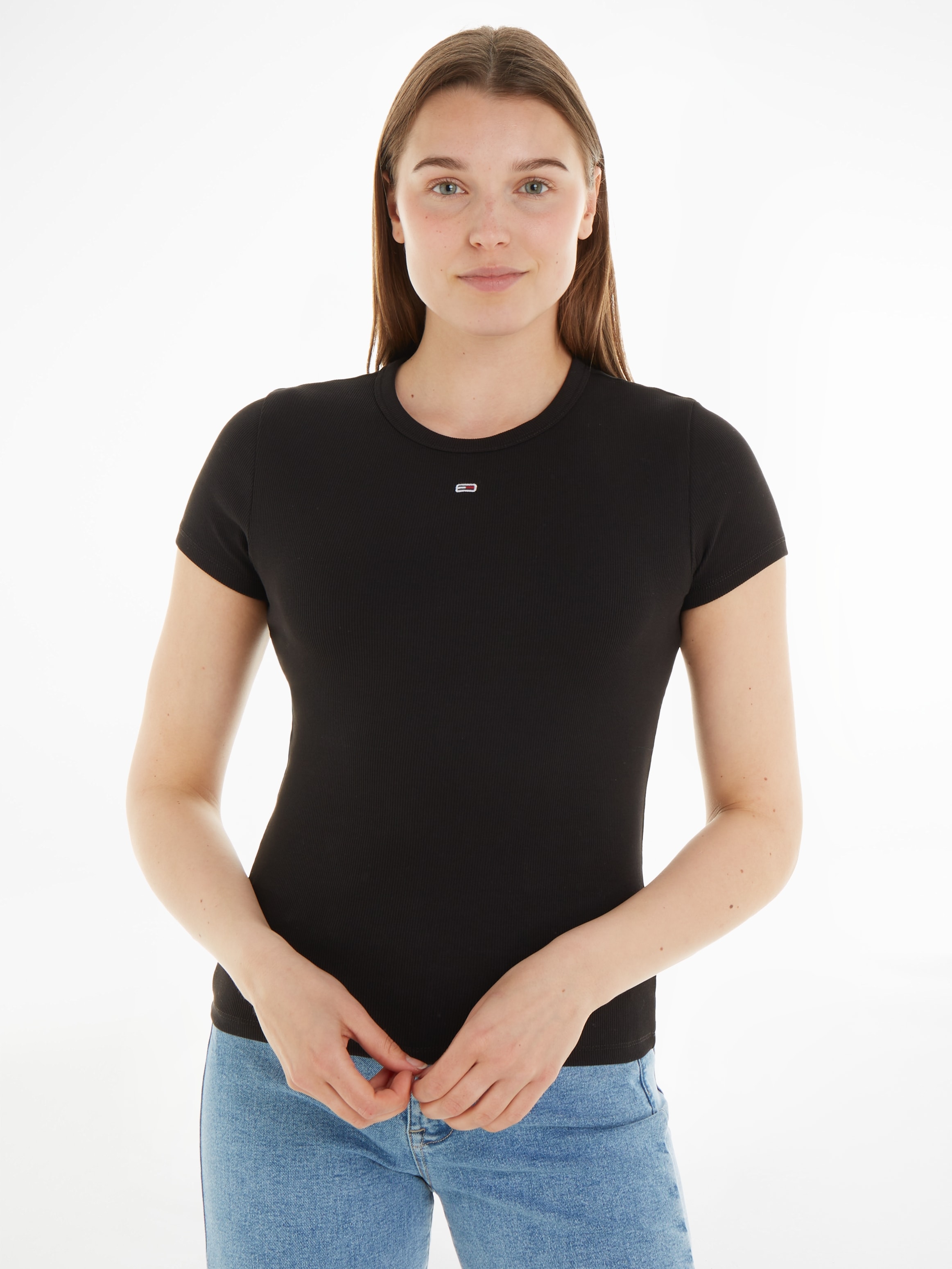 Tommy Jeans Curve T-Shirt »Slim Essential Rib« Grosse Grössen