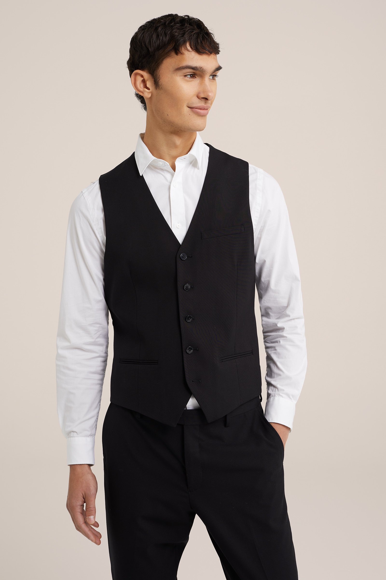 slim fit gilet Fundamentals Zwart