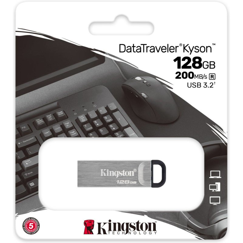Kingston clé USB Datatraveler 128 Go Usb 3.0 (Usb-A) Argent