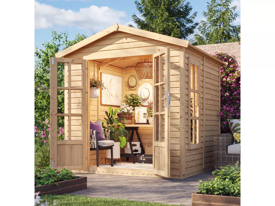 Cabane en bois avec plancher, avec bardeaux bitumineux couleur l233xP222xH233cm - TIMBELA M351FB+H351FBBLACK