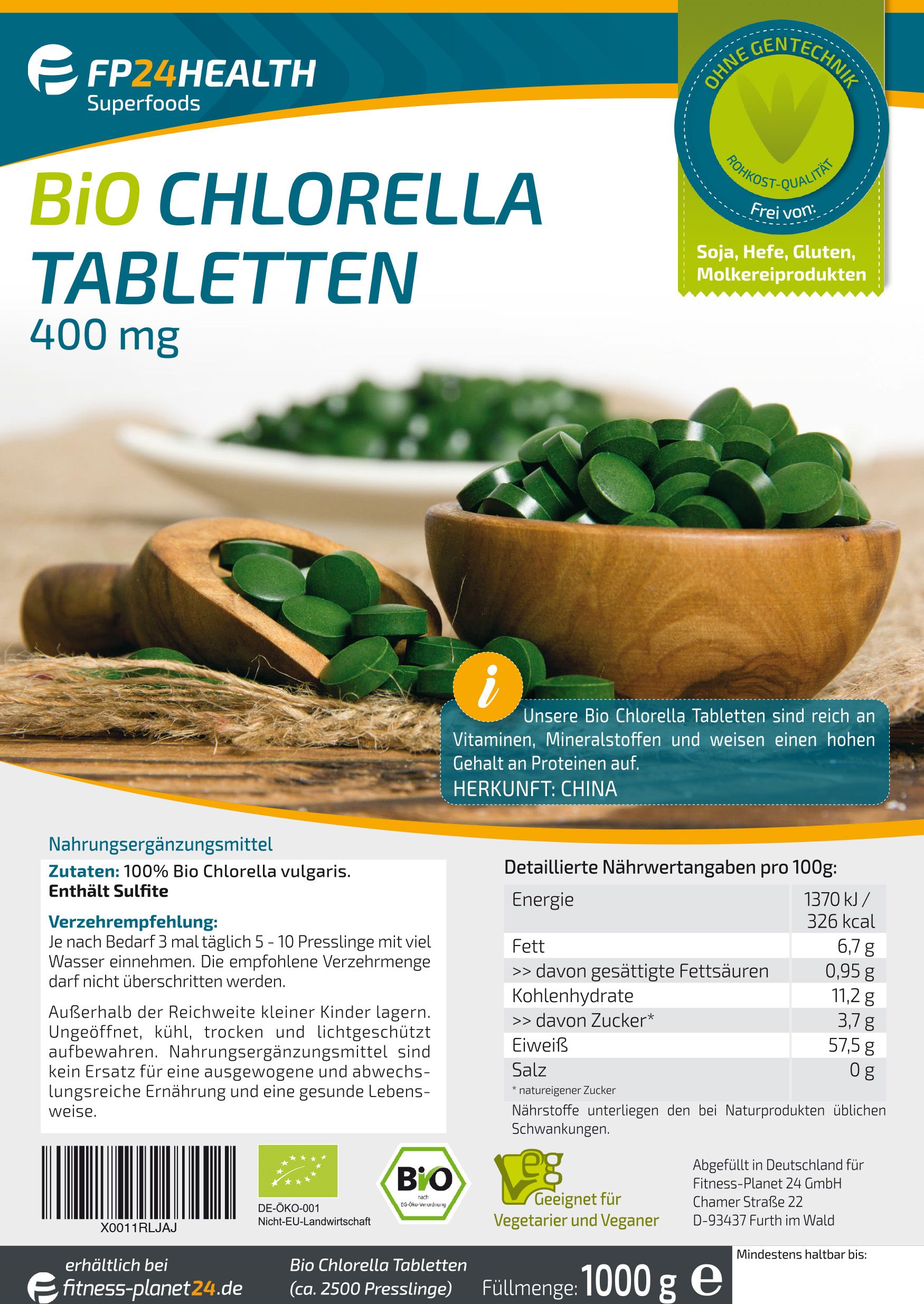 FP24 Health Bio Chlorella Tabletten 400mg