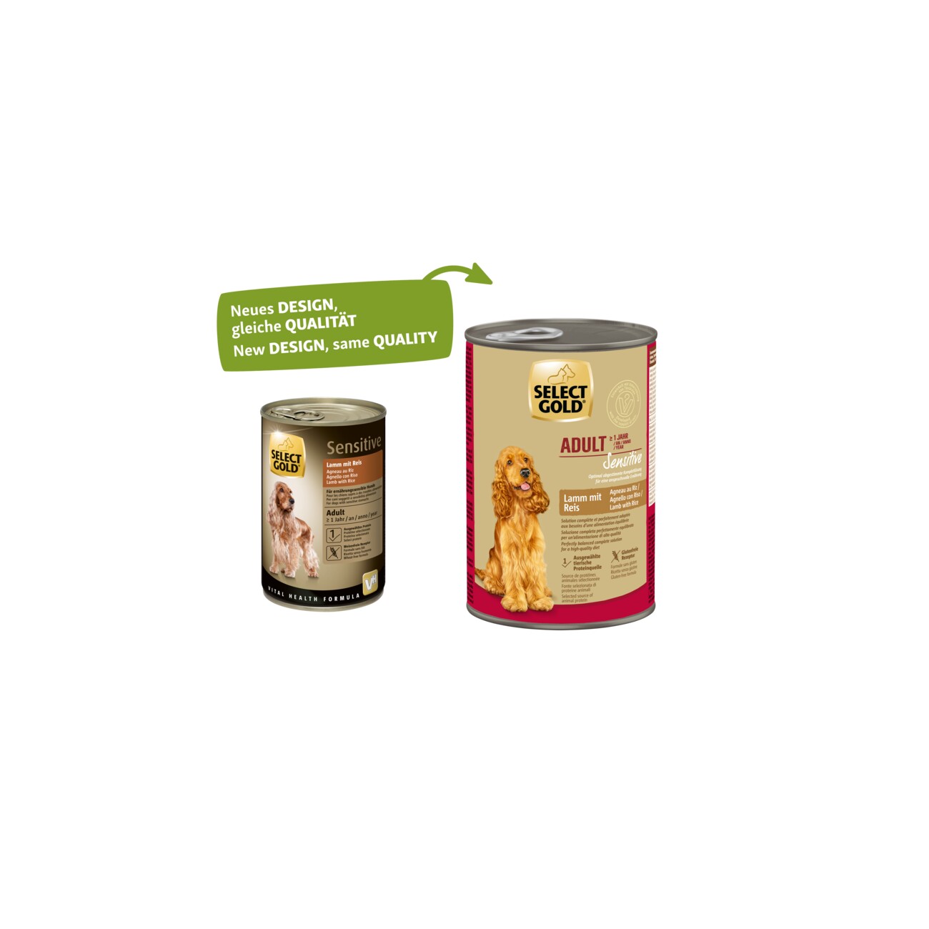 SELECT GOLD Nassfutter Hund Sensitive Adult Lamm mit Reis 6x400 g