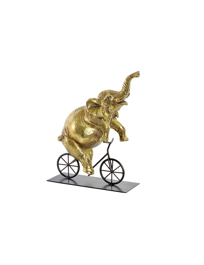 Gold Elephant Resin Metal Figure
