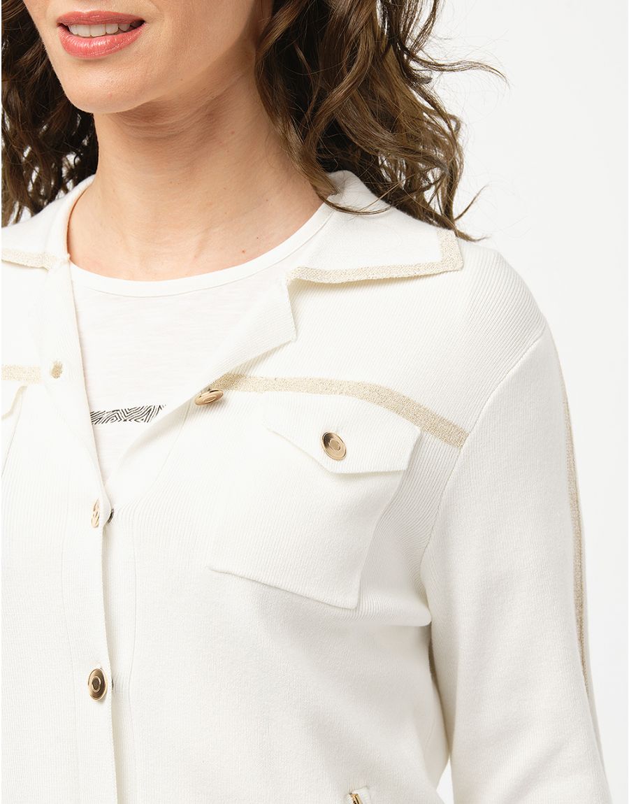Blouson en maille écru